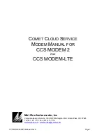 Met One Instruments CCS MODEM 2 Service Manual preview