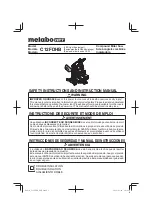 Preview for 1 page of Metabo HPT C12FDHB Safety Instructions And Instruction Manual