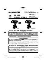 Предварительный просмотр 1 страницы Metabo HPT DS 18DC Safety Instructions And Instruction Manual