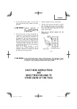 Preview for 9 page of Metabo HPT EC 1315S Instruction Manual And Safety Instructions