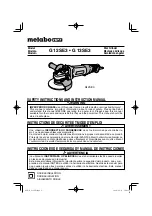 Metabo HPT G12SE3 Safety Instructions And Instruction Manual preview