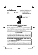 Metabo HPT RH18DA Safety Instructions And Instruction Manual preview