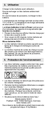 Preview for 8 page of Metabo 6.25341 Operating Instructions Manual