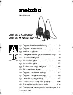 Предварительный просмотр 1 страницы Metabo ASR 35 AutoClean Original Instructions Manual