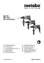 Metabo BE 1100 Original Instructions Manual предпросмотр