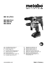 Metabo BE 18 LTX 6 Original Instructions Manual preview