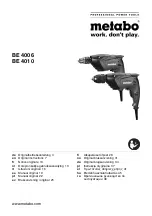 Metabo BE 4006 - Original Instructions Manual предпросмотр