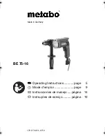 Metabo BE 75-16 Operating Instructions Manual preview