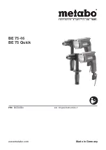 Metabo BE 75 Quick Original Instructions Manual preview