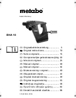 Metabo BHA 18 Original Instructions Manual preview