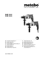 Предварительный просмотр 1 страницы Metabo BHE 2243 Original Instructions Manual