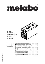 Metabo E 140 SP Original Operating Instructions preview