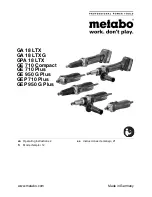 Metabo GA 18 LTX Operating Instructions Manual предпросмотр