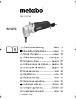 Metabo KB 6875 Operating Instructions Manual preview