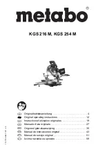 Metabo KGS 216 M Operating Instructions Manual предпросмотр