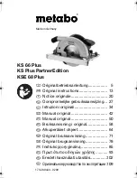 Metabo KS 66 Plus Original Instructions Manual preview