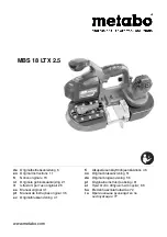 Metabo MBS 18 LTX 2.5 Original Instructions Manual preview