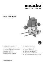 Metabo Of E 1229 Signal Original Instructions Manual preview