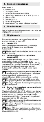 Preview for 62 page of Metabo PA 14.4-18 LED-USB Operating Instructions Manual