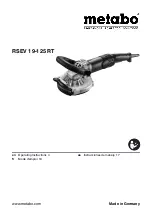 Metabo RSEV 19-125 RT Operating Instructions Manual preview