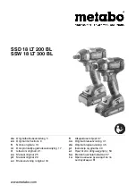 Metabo SSD 18 LT 200 BL Original Instructions Manual preview