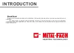 Preview for 3 page of Metal-Fach SD DUO BIO Series Operation And Maintenance Documentation