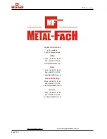 Preview for 145 page of Metal-Fach Z589 Operating & Maintenance Manual