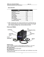 Предварительный просмотр 2 страницы Metal Man Mig 135 Operating Instructions And Parts Manual