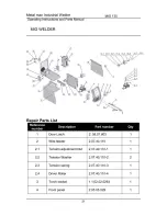 Предварительный просмотр 21 страницы Metal Man Mig 135 Operating Instructions And Parts Manual