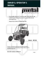 Metal Motorsports 150KT Owner'S Manual preview