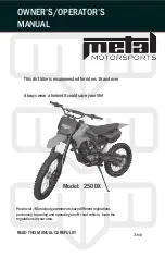 Metal Motorsports 250DX Owner'S/Operator'S Manual preview