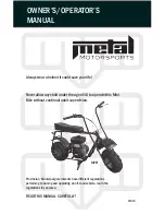 Preview for 1 page of Metal Motorsports RIVET Owner'S And Operator'S Manual