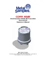 Metal Samples CORR Velox MS2800E Operator'S Manual preview