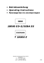 Metallwarenfabrik Gemmingen Eisemann T 18000 E Operating Instructions Manual preview