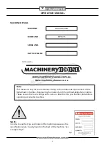 Предварительный просмотр 2 страницы MetalMaster EWM-75 Operation Manual