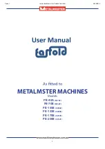 Preview for 1 page of MetalMaster Fasfold PB-135B User Manual