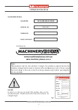 Предварительный просмотр 2 страницы MetalMaster HP-100T Operation Manual