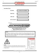 Preview for 2 page of MetalMaster PB-422L Operation Manual