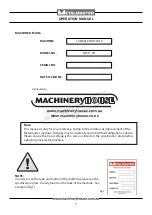 Preview for 2 page of MetalMaster SHST-1.2H Operation Manual