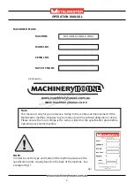 Предварительный просмотр 2 страницы MetalMaster SJM-2.5 Operation Manual