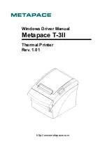 Preview for 1 page of Metapace T-3II Windows Driver Manual