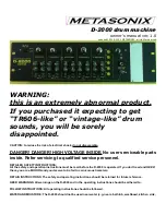 METASONIX D-2000 Owner'S Manual preview