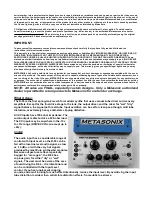 Preview for 2 page of METASONIX R-56 User Manual