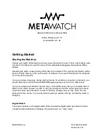 Metawatch WDS111 User Manual preview