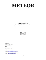 Meteor BRAVA Operating Instructions Manual preview