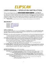 Meteor ELIPSCAN User Manual / Operation Instruction preview