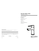 METHVEN KEA MINI BASIN MIXER Installation Manual preview