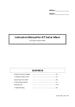 Metos JET Series Instruction Manual preview