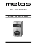 Предварительный просмотр 1 страницы Metos MELITTA CUP BREAKFAST Installation And Operation Manual