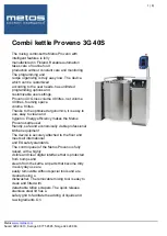 Preview for 1 page of Metos Proveno 3G 40S Manual